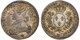 Louis XVI 1774-1793
1/10 d' Écu , 1788 MA, AG 2.86 g.
Ref : G.353
Grading : NGC MS 65.
Conservation : FDC. Conservation exceptionnelle.