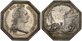 Louis XVI 1774-1793, Jeton, Provence, Contrôle sanitaire du port et lazaret de Marseille 1775, AG 17.23 g - 34 mm Signature N. GATTEAUX
Ref : F.11427 ...