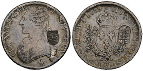 Convention 1792-1795, Ecu de 6 livres (1816-1819) surfrappés sur 40 Bz Canton de Berne, 1789 MA, AG 29.22 g.
Ref ; G. 356
Grading : NGC VF 25
Conserva...