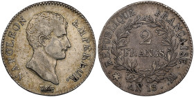 Premier Empire 1804-1814
2 Francs An 13 MA, AG 10 g.
Ref : G. 495
Grading : NGC VF DETAILS
Conservation : TTB+