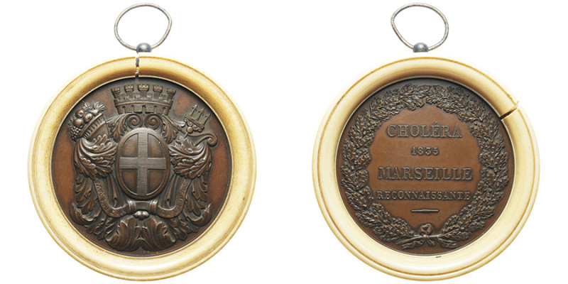 Médaille pendentif en bronze, Louis-Philippe Ier, épidémie de choléra à Marseill...