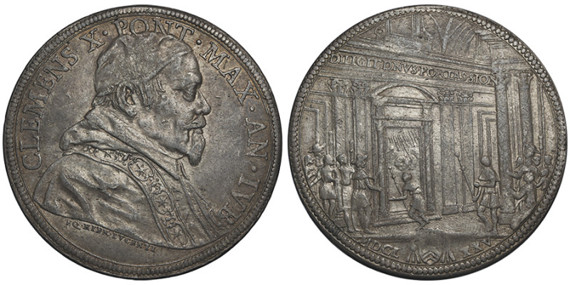 Clemens X 1670-1676
Piastre del Giubileo, Rome, MDCLXXV AG 31.84 g.
Ref : MIR 19...