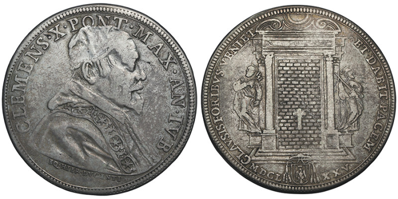 Clemens X 1670-1676
Piastre del Giubileo 1675, Rome, MDCLXXV
AG 31.41 g.
Ref : M...