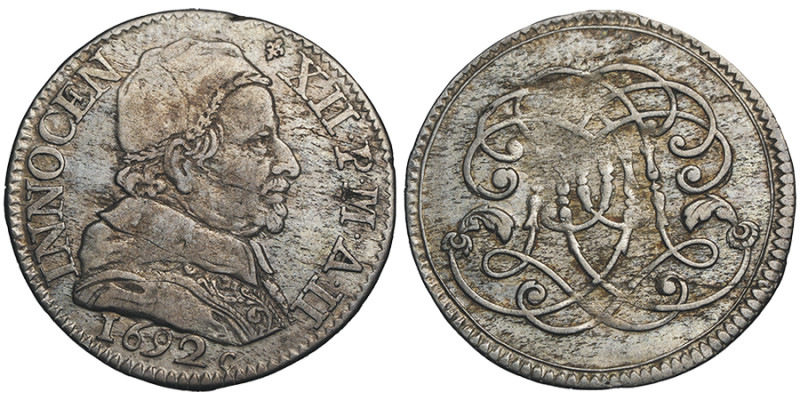 Innocentius XII 1691-1700
1/12 d' Écu , Avignon, 1692, AG 1.24 g. Ref : MIR 2180...