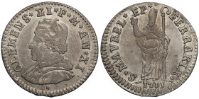Clemente XI 1700-1721, Muraiola da 4 Baiocchi, Ferrare, AN XI, 1711, Mi 3.14 g.
Ref : MIR 2363/3(R), Munt 241b, Berman 2489
Conservation : Superbe et ...