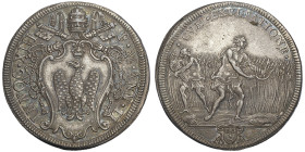 Innocentius XIII 1721-1724
1/2 Piastre, Rome, AN II, AG 16.08 g.
Ref : MIR 2399/2 (R2), Munt 4a, Berman 2518 Conservation : Superbe. Très rare