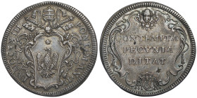 Innocentius XIII 1721-1724
Teston, Rome, AN II, AG 9.18 g.
Ref : MIR 2401/1 (R2), Munt 5, Berman 2519 Conservation : défaut de flan, sinon Superbe. Tr...