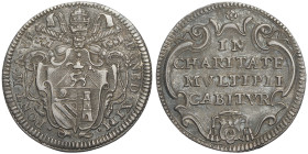 Benedictum XIII 1724-1730
Giulio, Rome, AN VI, AG 3.04 g.
Ref : MIR 2445/3 (R3), Munt 9a, Berman 2566 Conservation : presque Superbe. Très rare