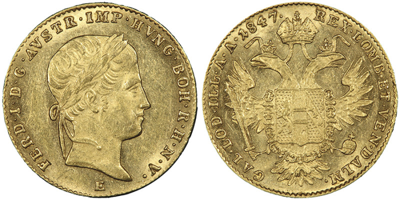 Ferdinand I 1835-1848
Ducat, Karlsburg, 1847 E, AU 3.49 g. Ref : Fr. 226, Früh. ...