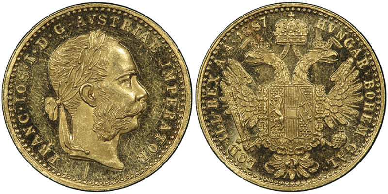 Franz Josef 1848-1916
Ducat, Vienne, 1887, AU 3.49 g.
Ref : Fr. 493, Früh. 1246
...