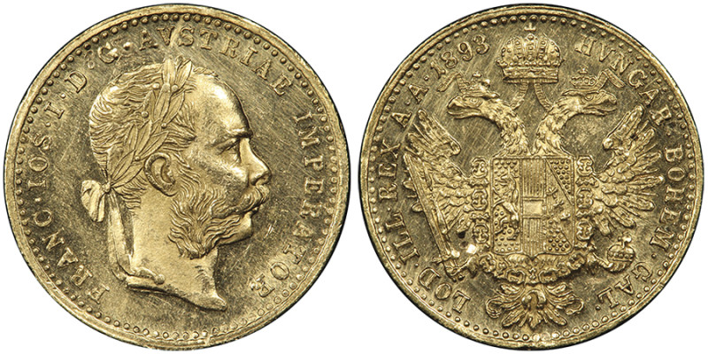 Franz Josef 1848-1916
Ducat, Vienne, 1893 , AU 3.49 g.
Ref : Fr. 493, Früh. 1252...