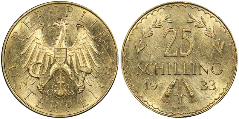 25 Schilling, 1933, AU 5.88 g. 
Ref : Fr. 521, KM#2841
Grading : PCGS PROOF LIKE...