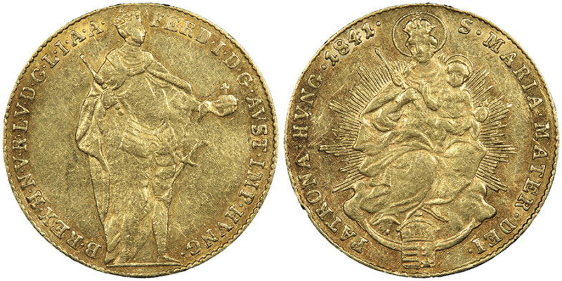 Ferdinand V 1835-1848
Ducat, Kremnitz, 1841, AU 3.49 g. Ref : Fr. 222, H. 2075
G...