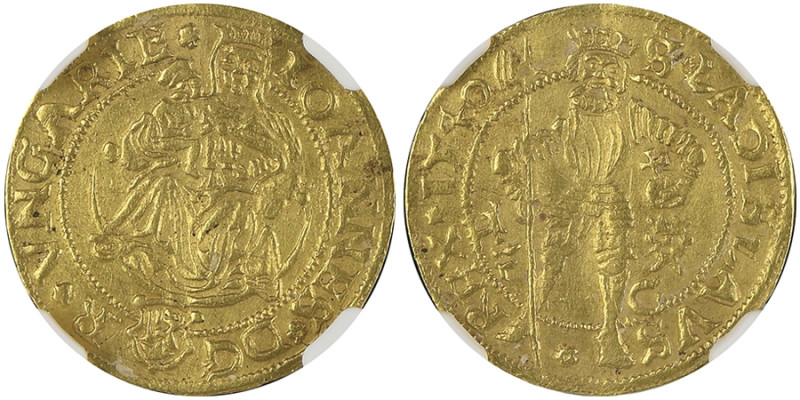 Johann I Zapolya 1526-1540 
Goldgulden, Nagyszeben , 1540-HFG , AU 3.50 g. 
Aver...