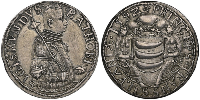 Sigismund Bathory 1581–1602
Taler, Nagybanya, 1592, AG
Ref : Dav. 8802, Resch 10...