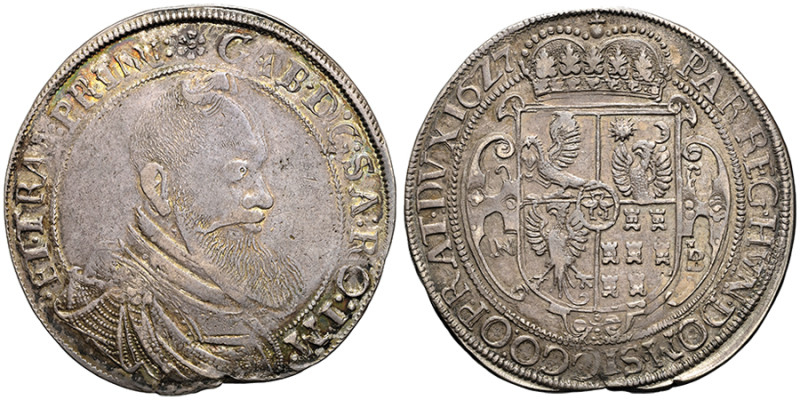 Gabriel Bethlen 1613-1629, Thaler, Nagybánya , 1627 NB, AG
Avers : + : GAB · D ·...