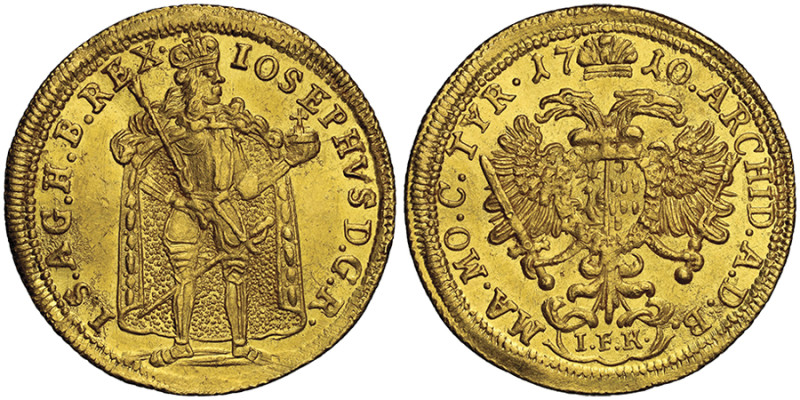 Joseph I 1705 - 1711
Ducat, Hermannstadt, 1710 IFK, AU Avers . : Empereur coiffé...