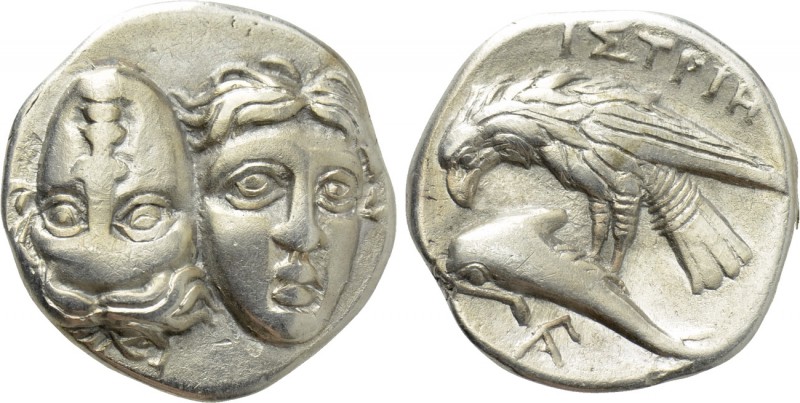 MOESIA. Istros. Drachm (Circa 313-280 BC). 

Obv: Facing male heads, the left ...