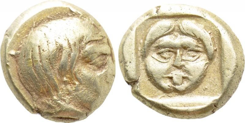 LESBOS. Mytilene. EL Hekte (Circa 454-428/7 BC). 

Obv: Head of Aktaeon right,...