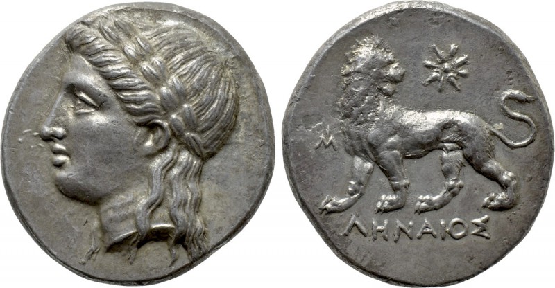 IONIA. Miletos. Tetradrachm (Circa 352-325 BC). Lenaios, magistrate. 

Obv: La...