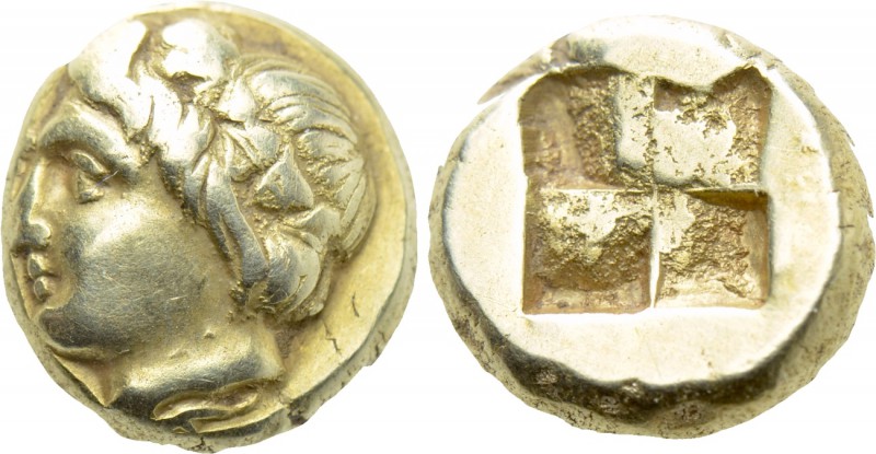 IONIA. Phokaia. EL Hekte (Circa 387-326 BC). 

Obv: Head of Pan left, wearing ...