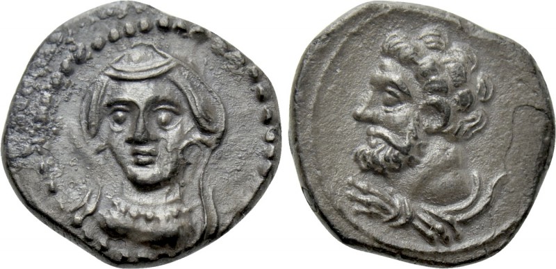 CILICIA. Uncertain. Obol (4th century BC). 

Obv: Veiled and draped bust of fe...
