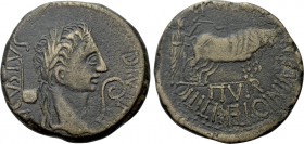 SPAIN. Caesaraugusta. Augustus (27 BC-14 AD). Ae As. Mn. Kaninius Iter and L. Titius, duoviri.