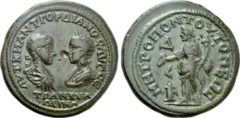 MOESIA INFERIOR. Tomis. Gordian III with Tranquillina (238-244). Ae Tetrakaihemi...