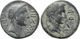 PAPHLAGONIA. Sinope. Augustus with Divus Julius Caesar (27 BC-14 AD). Ae. Dated CY 23 (24/3 BC [?]).