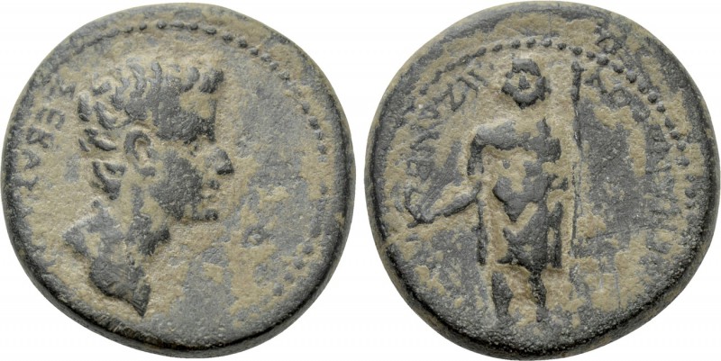 PHRYGIA. Aezanis. Tiberius (14-37). Ae. Menander, magistrate. 

Obv: ΣEBAΣTOΣ....