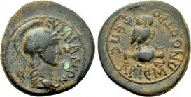 PHRYGIA. Synnada. Pseudo-autonomous. Time of Claudius (41-54). Ae. Artemon, tropheus and high priest.