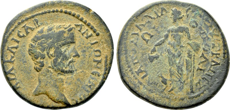 CARIA. Trapezopolis. Antoninus Pius (138-161). Ae. Po. Ai. (or Poli?) Adrastos, ...