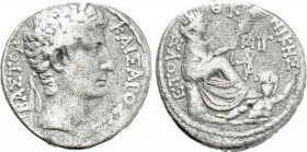 SELEUCIS & PIERIA. Antioch. Augustus (27 BC-14 AD). Tetradrachm. Dated year 31 of the Actian Era and Cos. XIII (1 BC/1 AD).