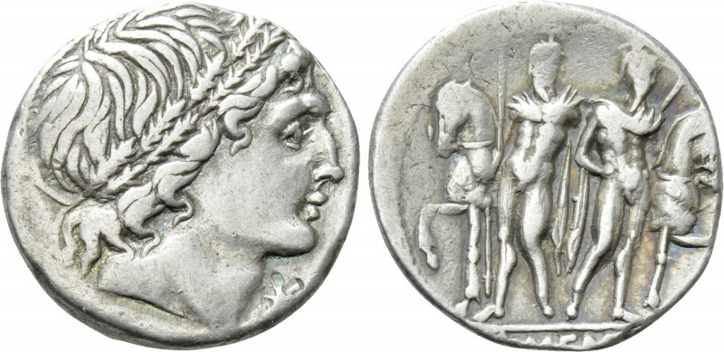 L. MEMMIUS. Denarius (109-108 BC). Rome. 

Obv: Male head right, wearing oak w...