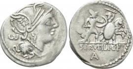 M. SERVILIUS C.F. Denarius (100 BC). Rome.
