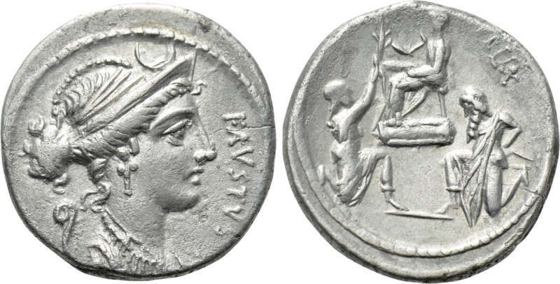 FAUSTUS CORNELIUS SULLA. Denarius (56 BC). Rome. 

Obv: FAVSTVS. 
Diademed an...