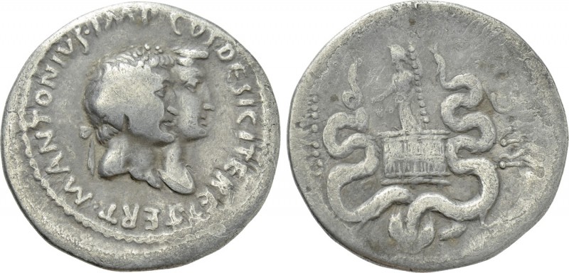 MARK ANTONY with OCTAVIA. Cistophorus (39 BC). Ephesus. 

Obv: M ANTONIVS IMP ...