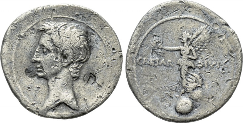 OCTAVIAN (31-30 BC). Denarius. Uncertain Italian mint, possibly Rome. 

Obv: B...