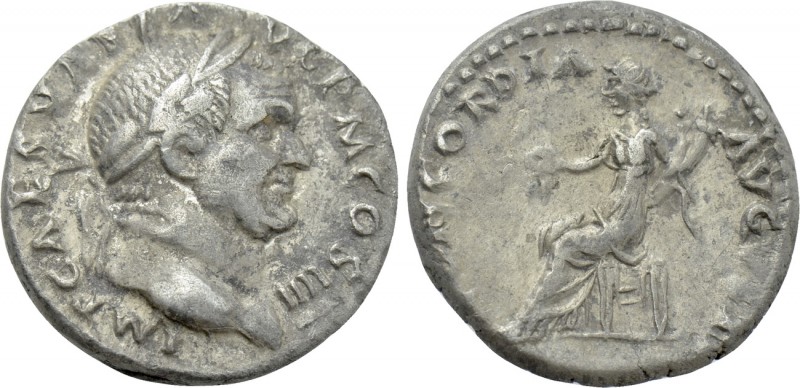 VESPASIAN (69-79). Denarius. Rome. 

Obv: IMP CAES VESPA AVG P M COS IIII. 
L...