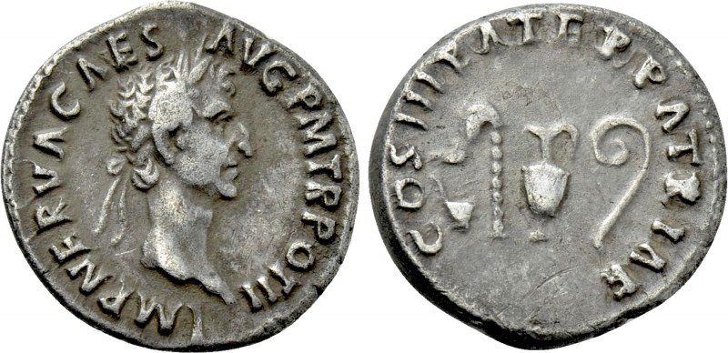 NERVA (96-98). Denarius. Rome. 

Obv: IMP NERVA CAES AVG P M TR POT II. 
Laur...