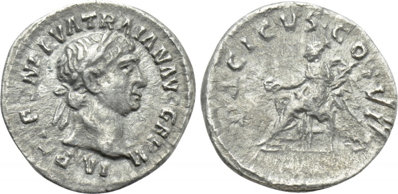 TRAJAN (98-117). Quinarius. Rome. 

Obv: IMP CAES NERVA TRAIAN AVG GERM. 
Lau...
