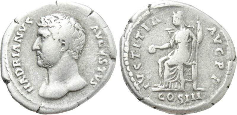 HADRIAN (117-138). Denarius. Rome. 

Obv: HADRIANVS AVGVSTVS. 
Bareheaded bus...