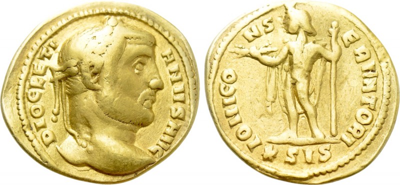 DIOCLETIAN (284-305). GOLD Aureus. Siscia. 

Obv: DIOCLETIANVS AVG. 
Laureate...