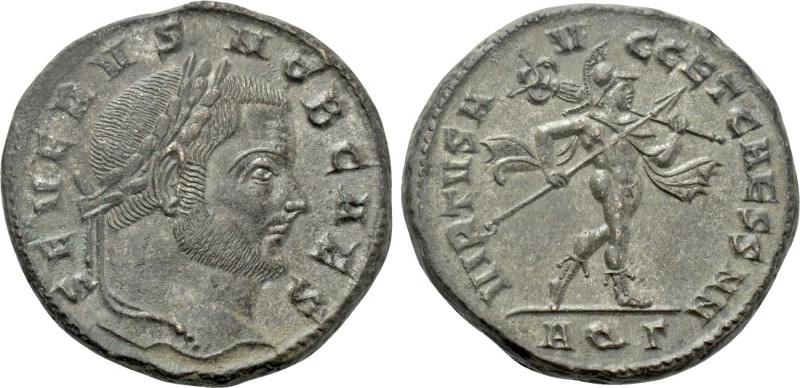 SEVERUS II (Caesar, 305-306). Follis. Aquilea. 

Obv: SEVERVS NOB CAES. 
Laur...