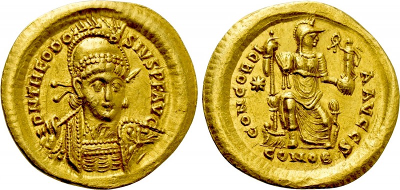 THEODOSIUS II (402-450). GOLD Solidus. Constantinople. 

Obv: D N THEODOSIVS P...