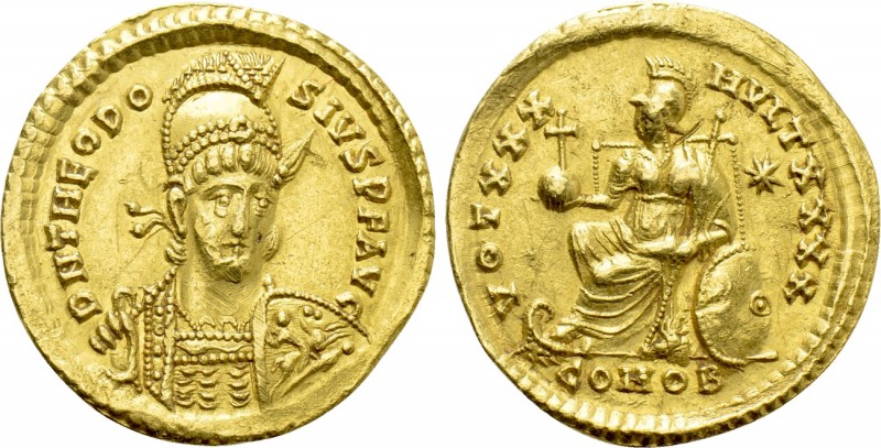 THEODOSIUS II (402-450). GOLD Solidus. Constantinople. 

Obv: D N THEODOSIVS P...