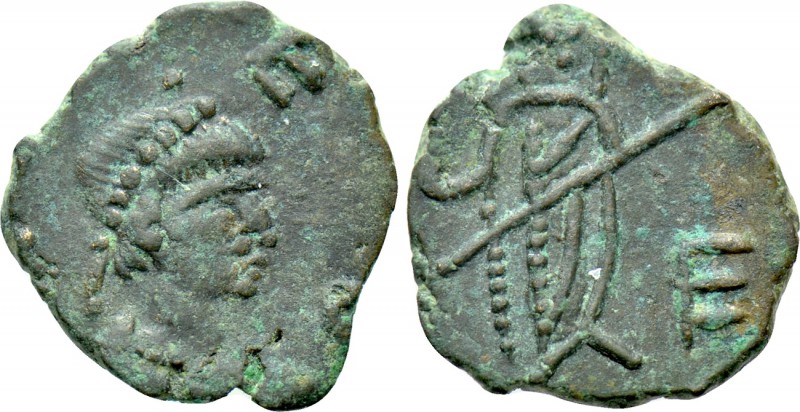 LEO I with VERINA (457-474). Nummus. Uncertain mint. 

Obv: Diademed, draped a...