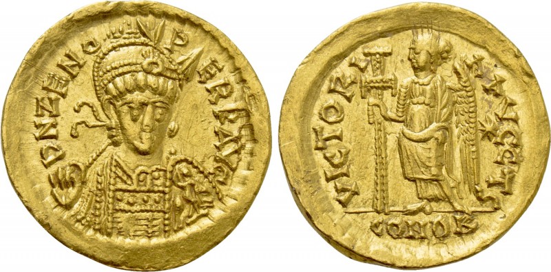 ZENO (Second reign, 476-491). GOLD Solidus. Constantinople(?). 

Obv: D N ZENO...
