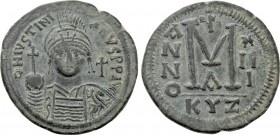 JUSTINIAN I (527-565). Follis. Cyzicus. Dated RY 13 (549/50).