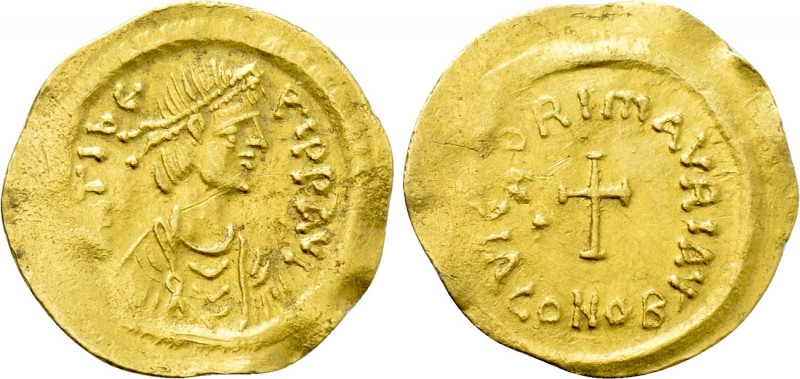 MAURICE TIBERIUS (582-602). GOLD Tremissis. Constantinople. 

Obv: δ N TIЬЄRI ...